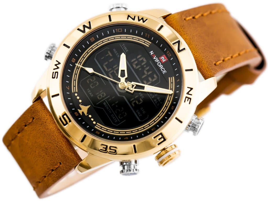 

ZEGAREK MĘSKI NAVIFORCE - NF9144 (zn077c) - brown/gold + box, Zn077c) - brown/gold + bo