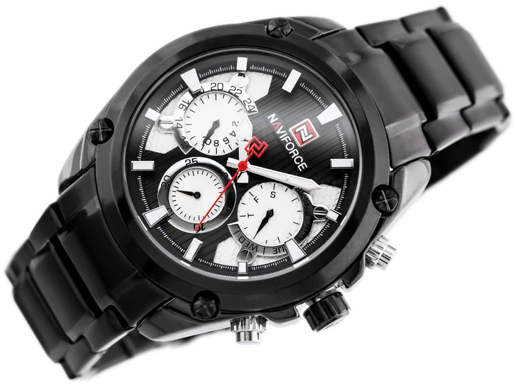 

ZEGAREK MĘSKI NAVIFORCE - NF9113 (zn078a) - black/silver + box, Zn078a) - black/silver + bo