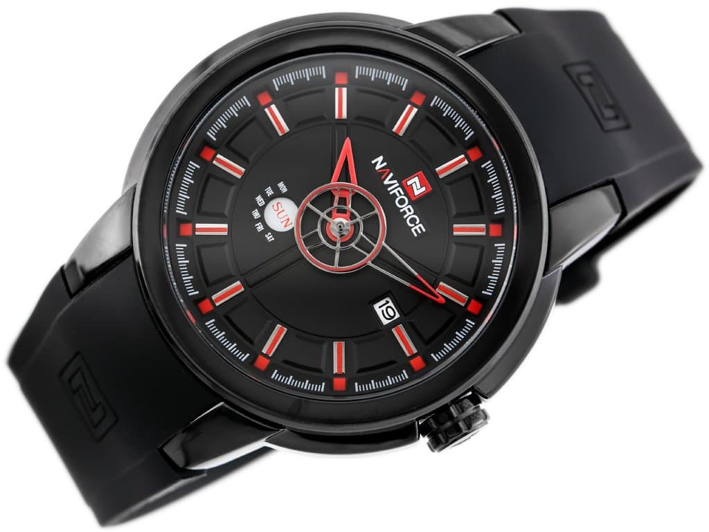 

ZEGAREK MĘSKI NAVIFORCE - NF9107 (zn080b) - black/red + box, Zn080b) - black/red + bo