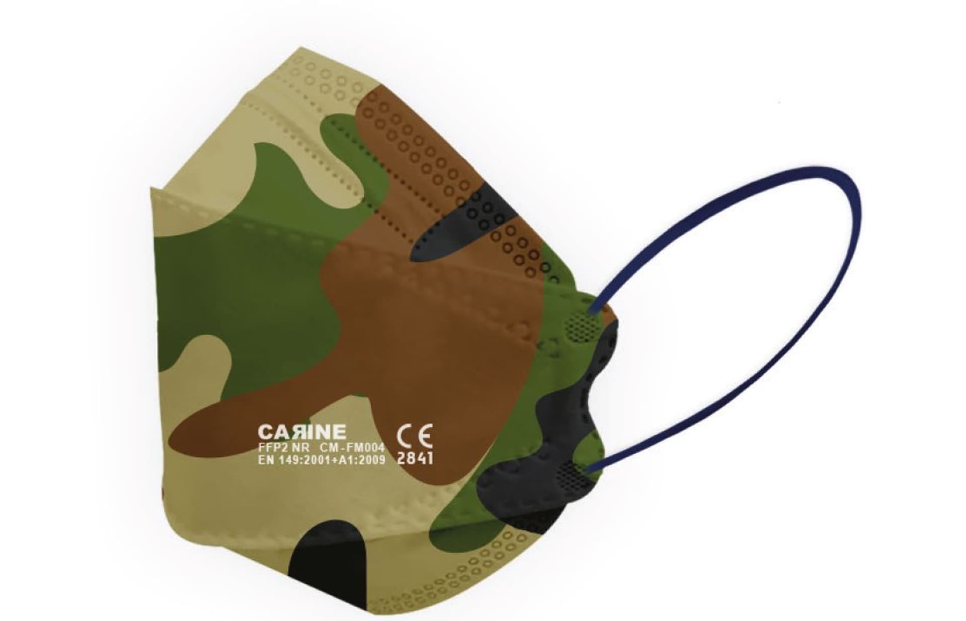 

FFP2 NR CARINE FM004 FISH CAMOUFLAGE /opk. 10 szt Wzorzysta półmaska filtrująca kategoria III wg Reg. 2016/425