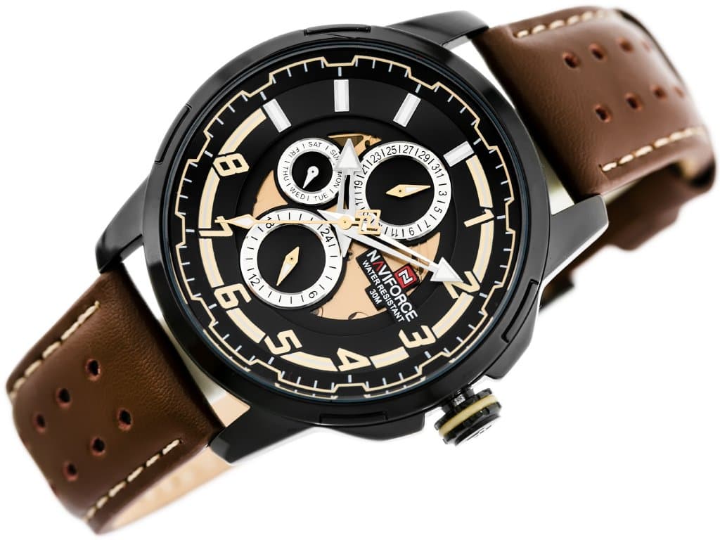 

ZEGAREK MĘSKI NAVIFORCE NF9142 (zn087b) black/br. + BOX, Zn087b) black/br. + bo