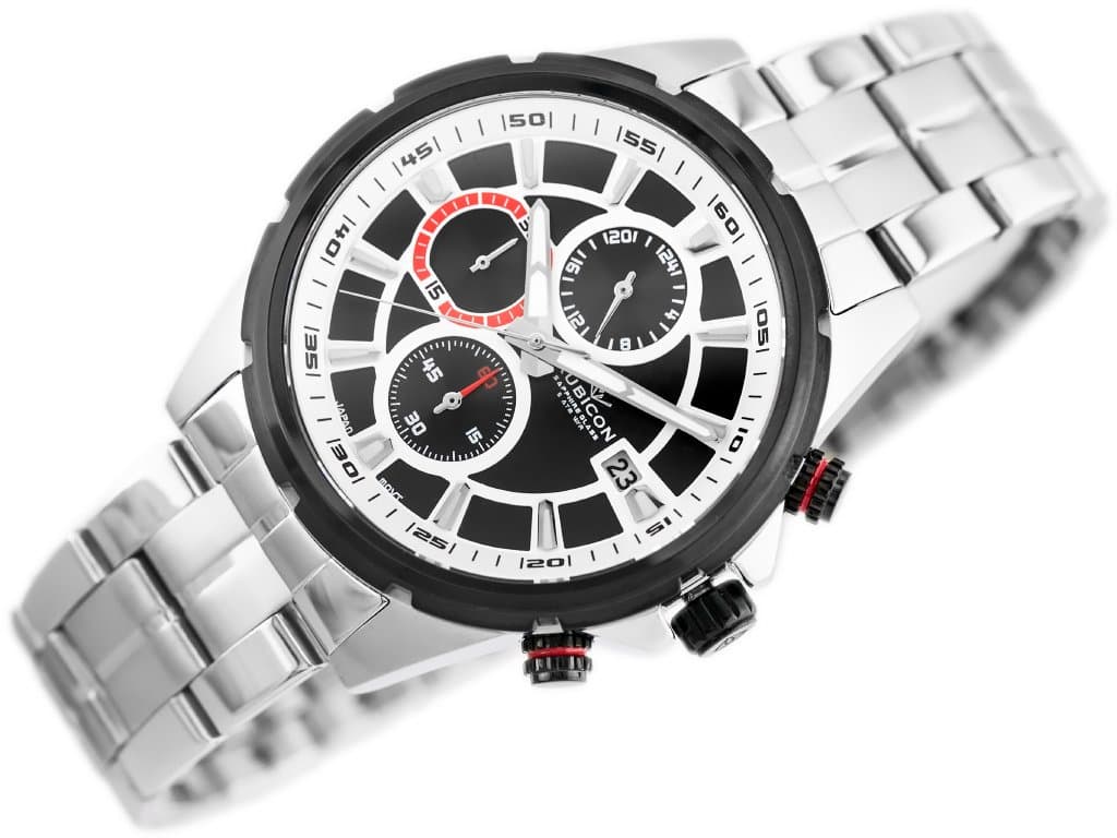 

ZEGAREK MĘSKI RUBICON RNDE09 (zr101b) chronograf szafirowe szkło, Zr101b) chronograf szafirowe szkł