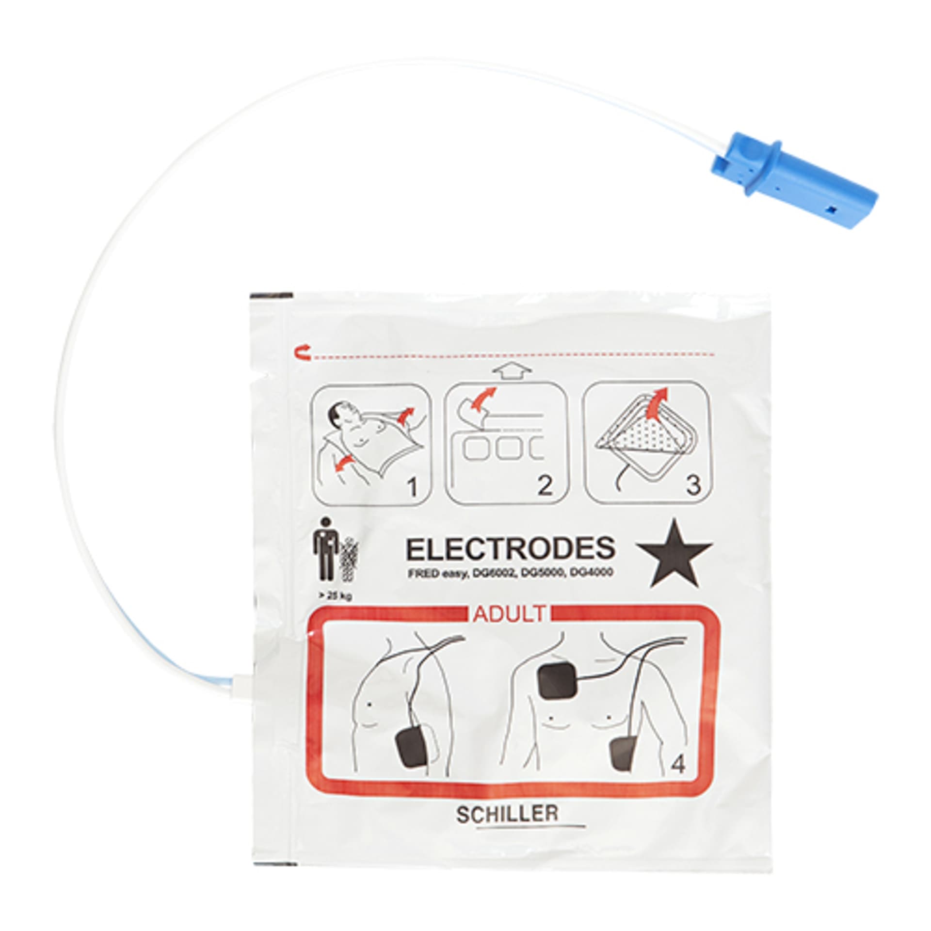 

Elektrody dla dorosłych do defibrylatora AED Fred PA-1, Easyport, Easyport plus Elektrody dla dorosłych przyklejane.