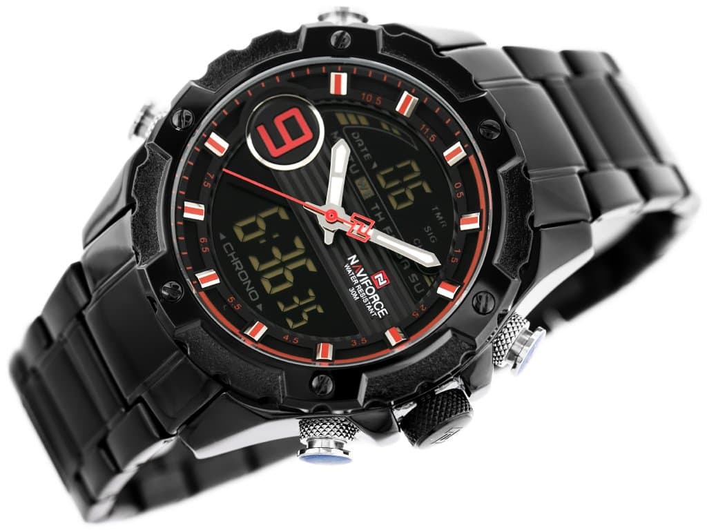

ZEGAREK MĘSKI NAVIFORCE - NF9146S (zn089b) - black/red + BOX, Zn089b) - black/red + bo