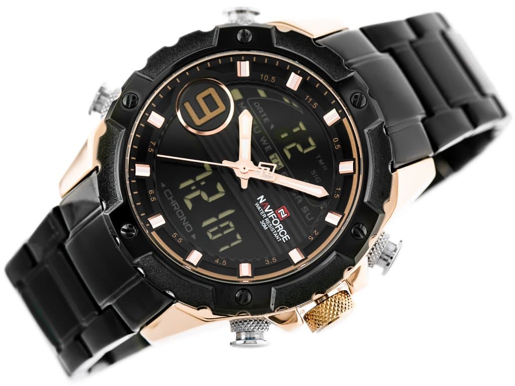 

ZEGAREK MĘSKI NAVIFORCE - NF9146S (zn089c) - black/rosegold + BOX, Zn089c) - black/rosegold + bo
