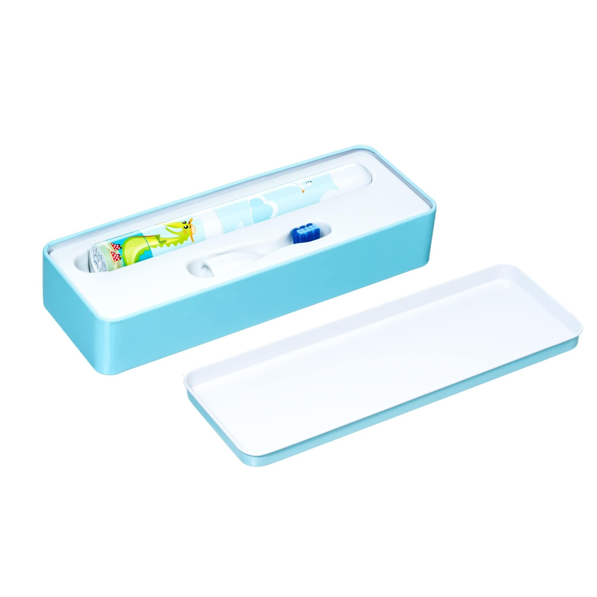 

VITAMMY SMILE krokodyl + DODO Memo dinozaur Zestaw prezentowy szczoteczka soniczna do zębów dla dzieci i gra obrazkowa