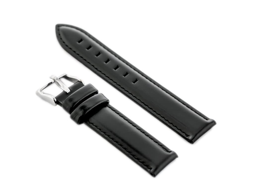 

Pasek skórzany do zegarka W46 - czarny - 12mm