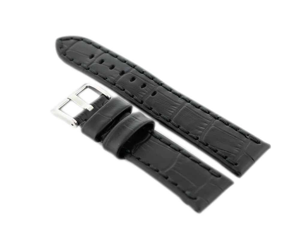 

Pasek skórzany do zegarka W49 - czarny - 24mm