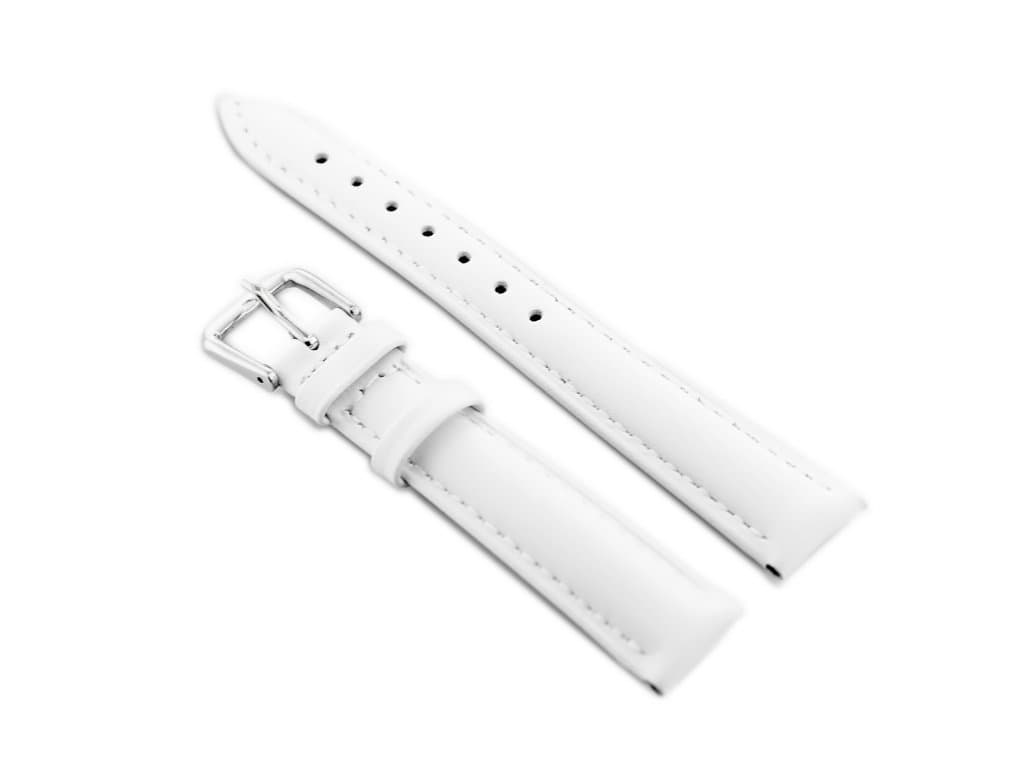 

Pasek skórzany do zegarka W94 - biały - 12mm