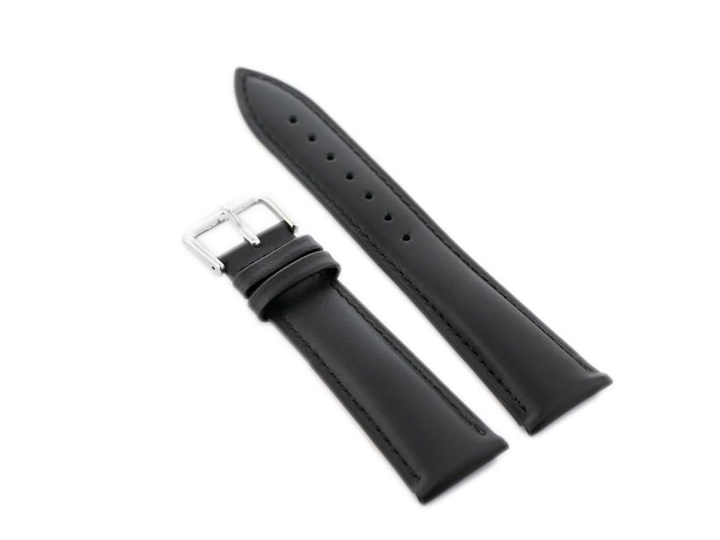 

Pasek skórzany do zegarka W94 - czarny - 22mm