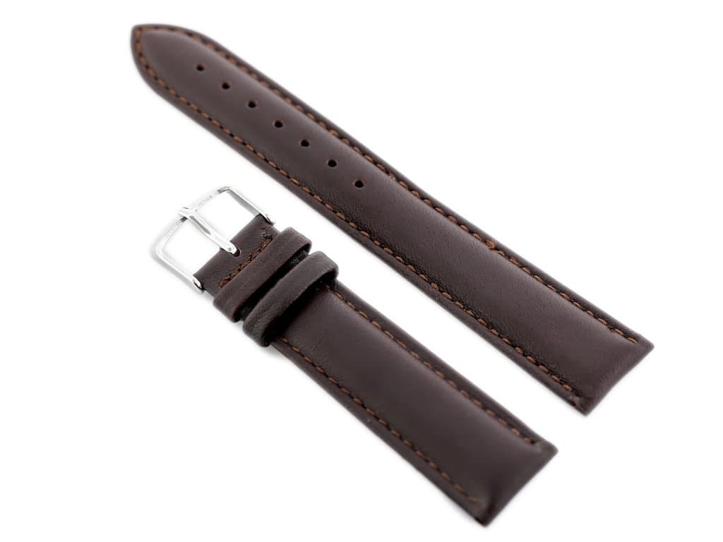 

Pasek skórzany do zegarka W83L - ciemny brąz - 26mm