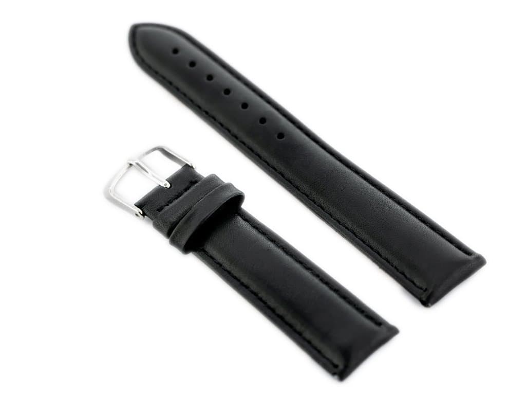

Pasek skórzany do zegarka W83L - czarny - 18mm