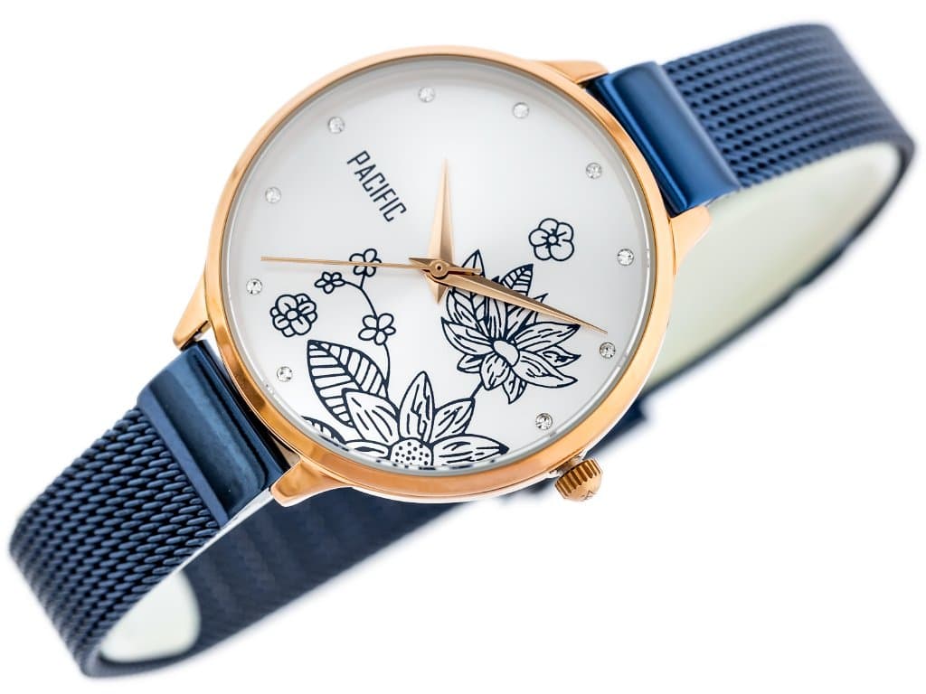 

ZEGAREK DAMSKI PACIFIC X6101 - siatka - blue/rosegold (zy622b)