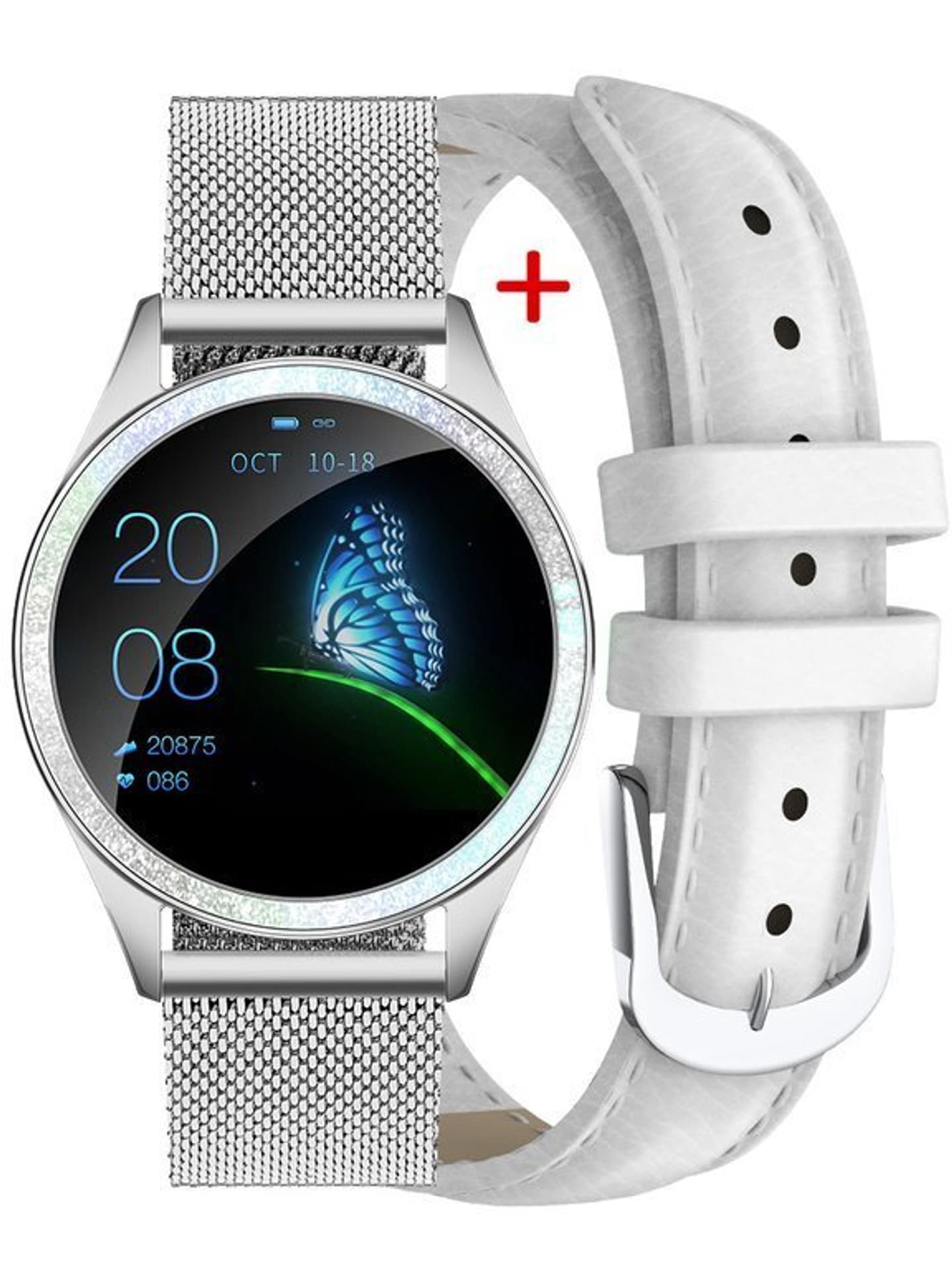

SMARTWATCH DAMSKI G. Rossi G.RSWBF2-3C1-1 silver/white + PASEK (sg002a1) - HIT, Sg002a1) - hi