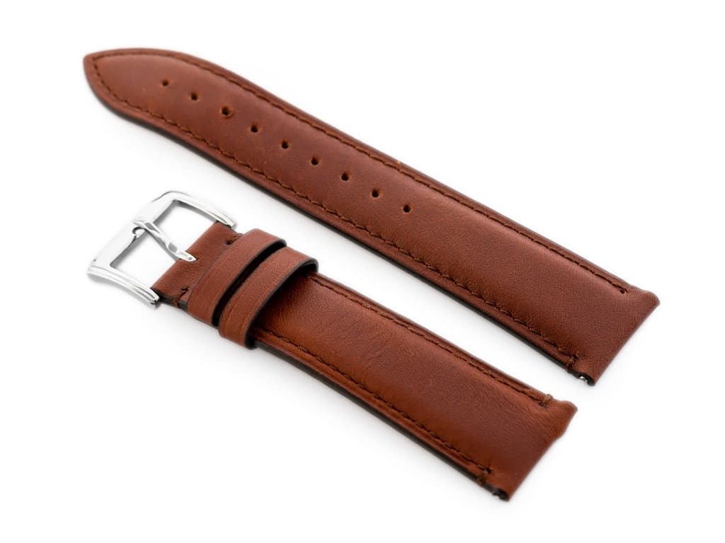 

Pasek skórzany do zegarka W89 brąz - 22mm