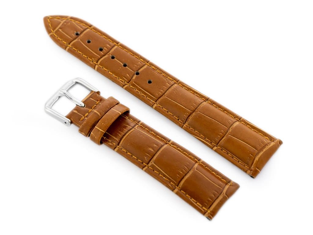 

Pasek skórzany do zegarka W102L brąz - 22mm