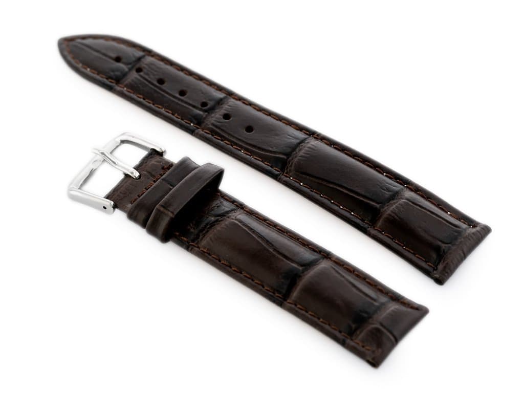 

Pasek skórzany do zegarka W102L ciemny brąz - 18mm