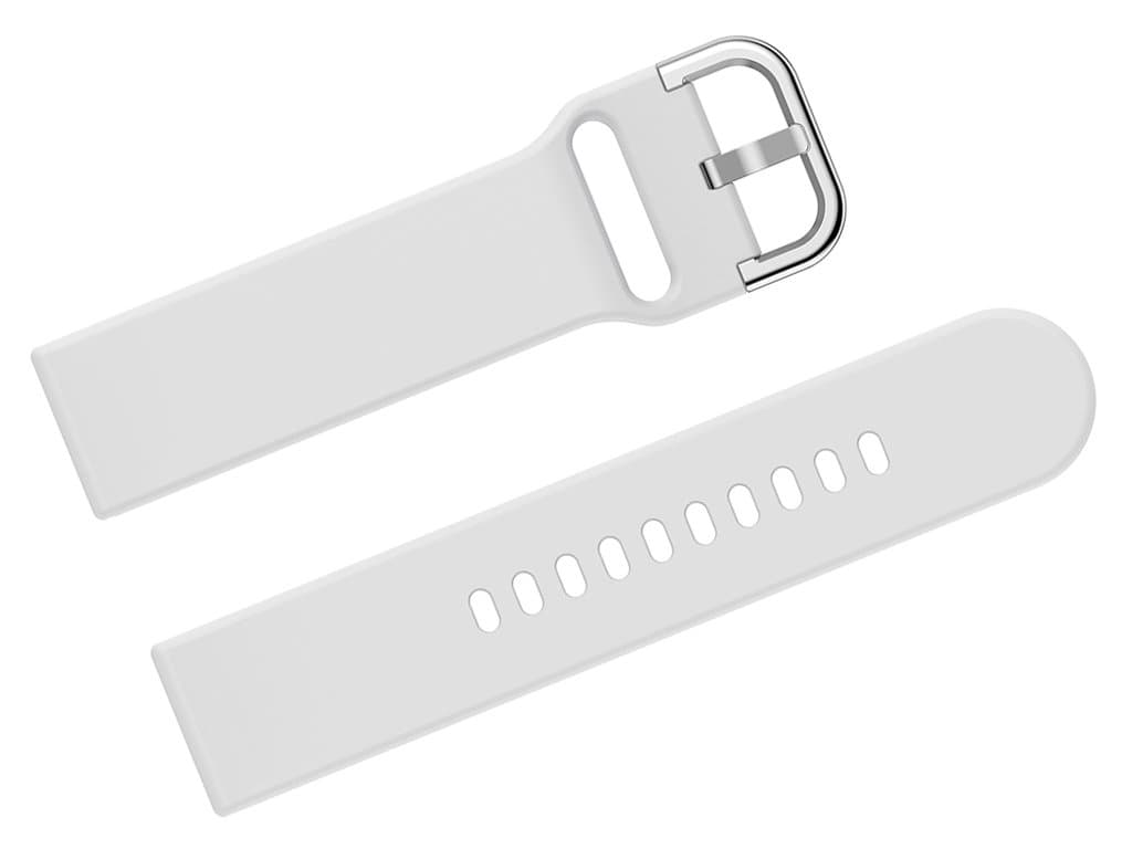 

Pasek gumowy do smartwatch U01 - biały/srebrny - 18mm