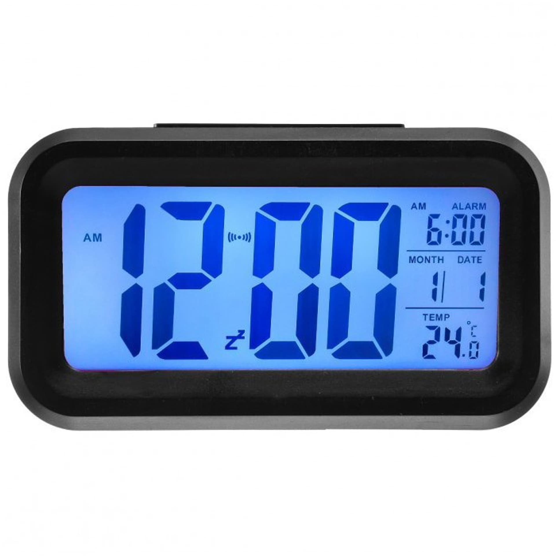 

BUDZIK XONIX - LCD - TERMOMETR, SENSOR ZMIERZCHU (do046b) (kolor Czarny)