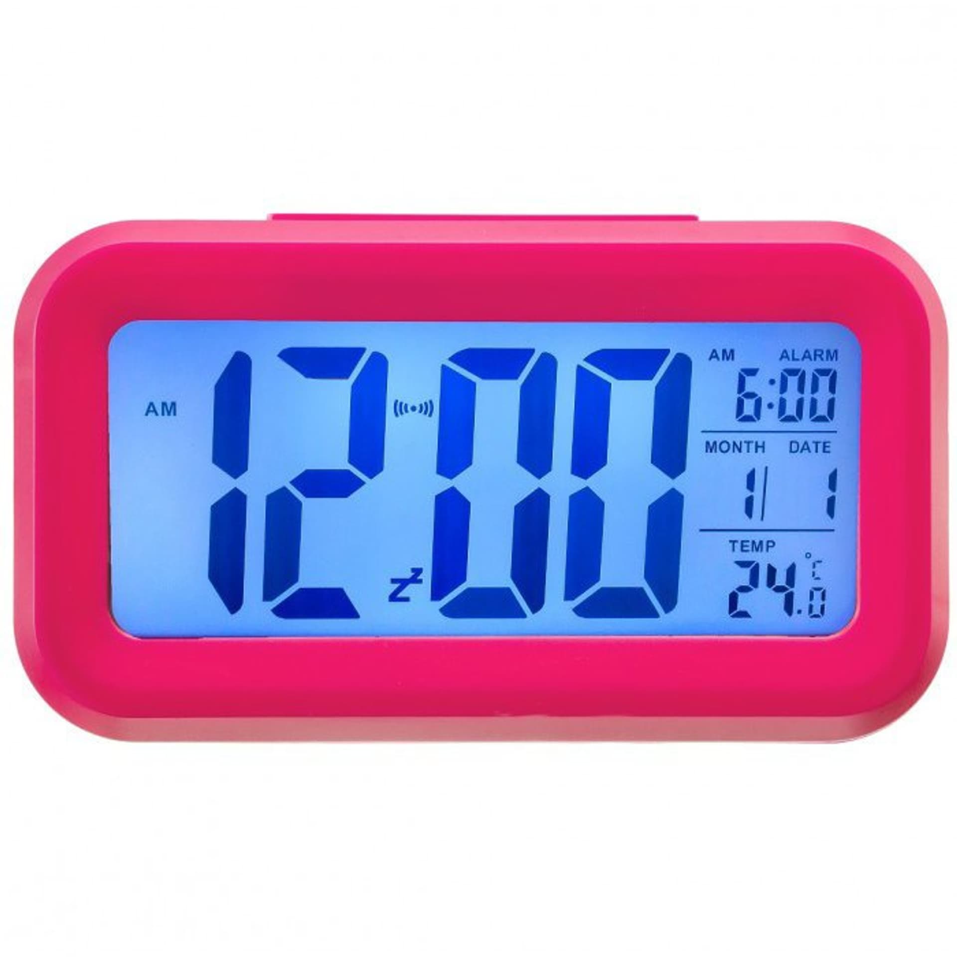 

BUDZIK XONIX - LCD - TERMOMETR, SENSOR ZMIERZCHU (do046d) (kolor Różowy)