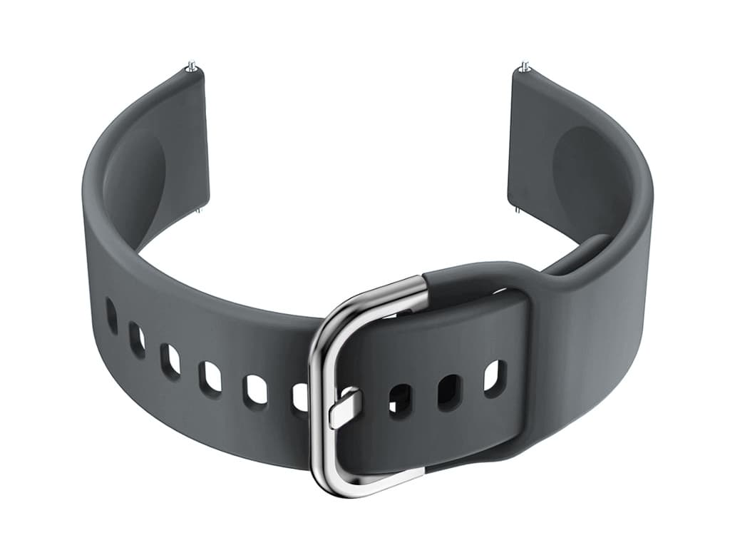 

Pasek gumowy do smartwatch U01 - ciemny szary/srebrny - 18mm