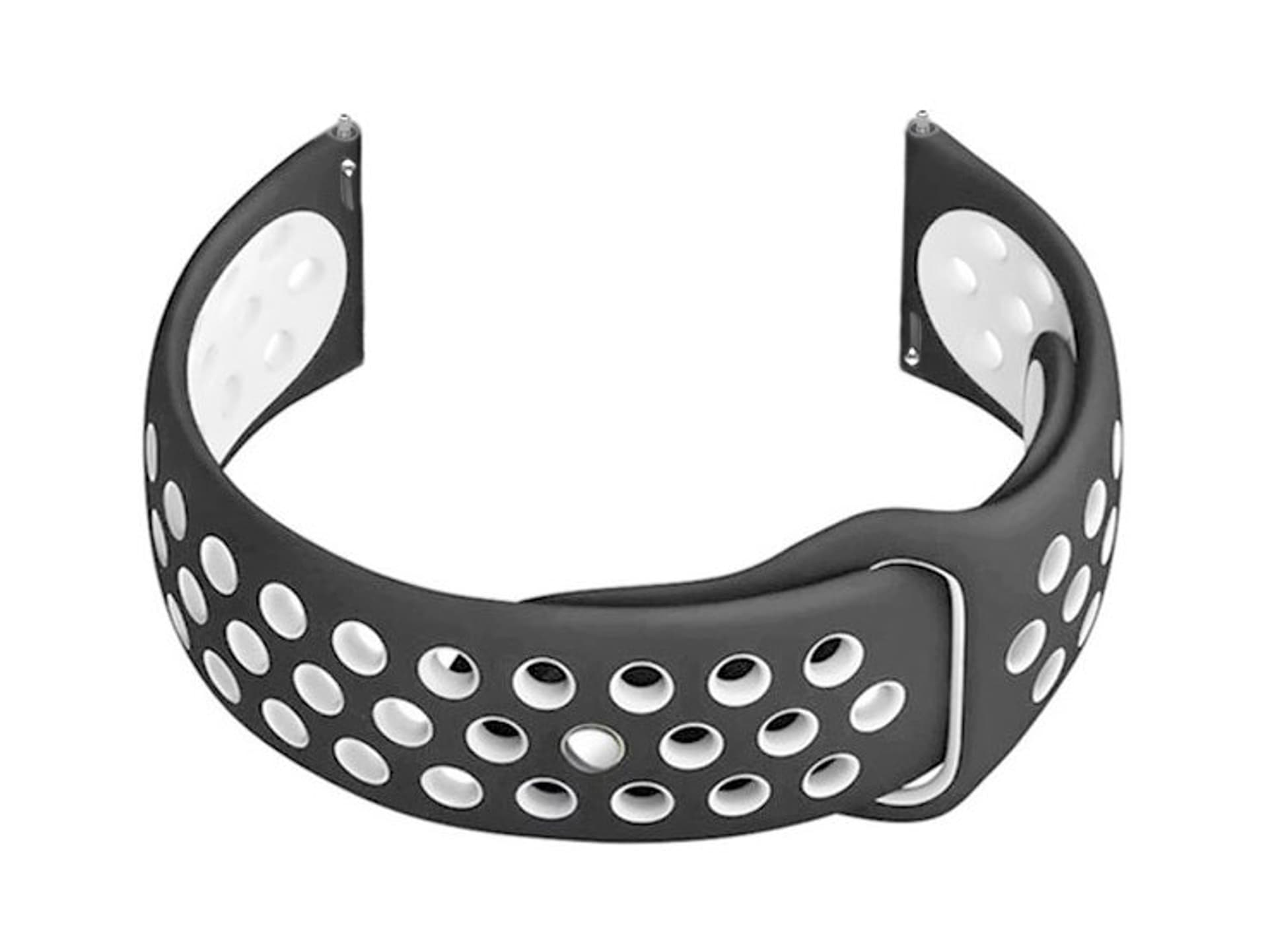 

Pasek gumowy do smartwatch U11 - szary/biały - 20mm