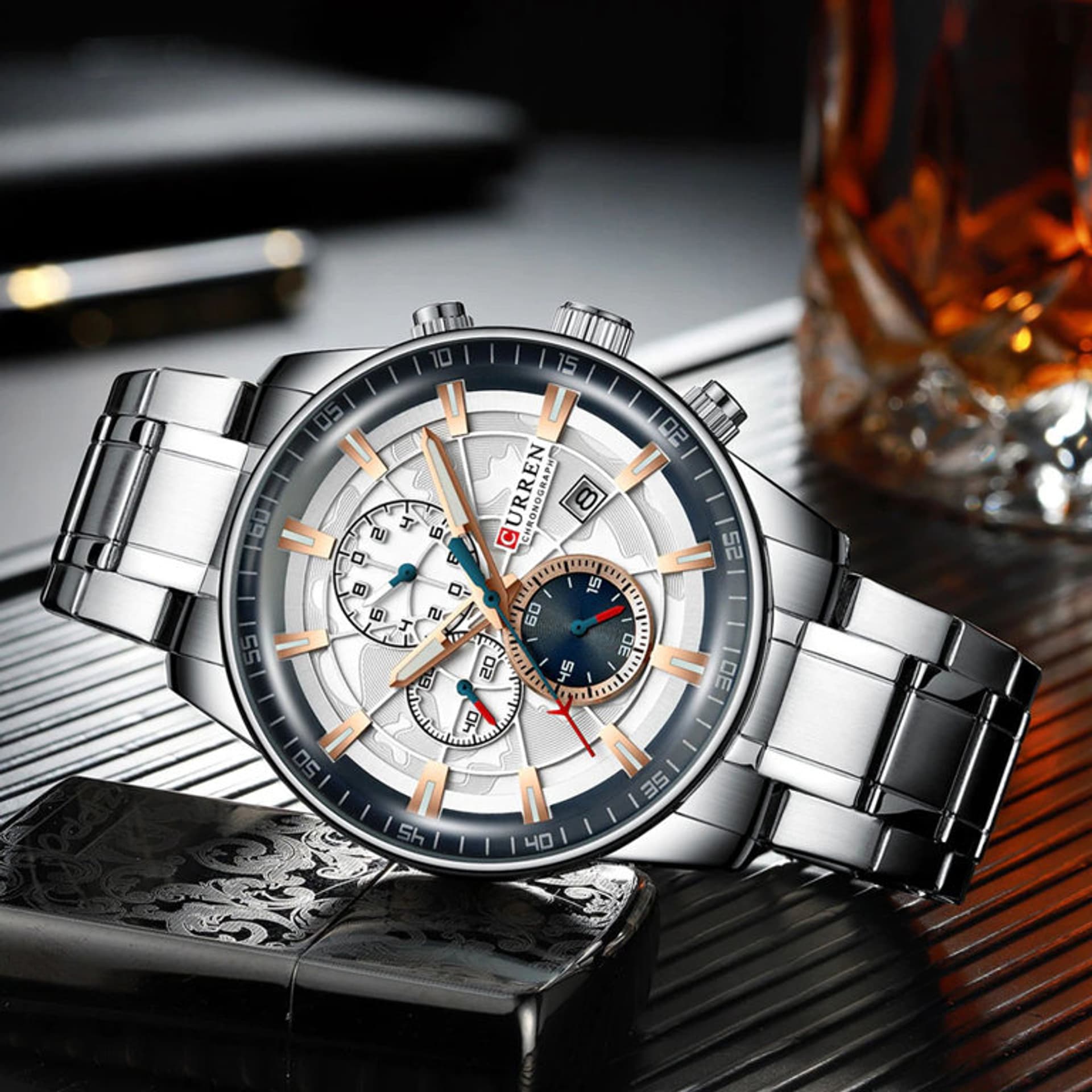 

ZEGAREK MĘSKI CURREN 8362 (zc017b) CHRONOGRAF +BOX, Zc017b) chronograf +bo