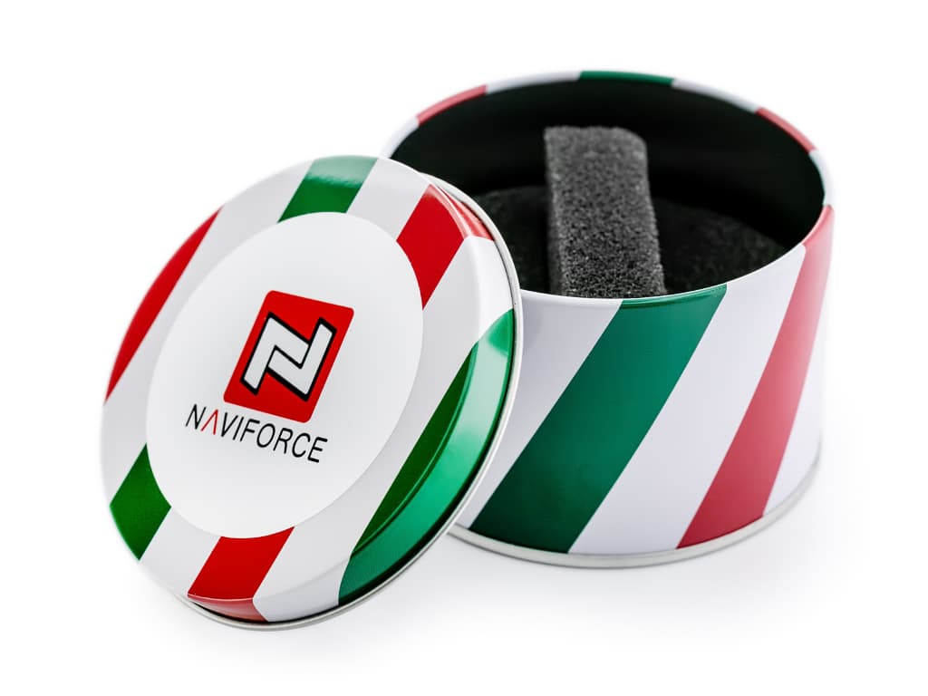 

Prezentowe pudełko na zegarek - PUSZKA NAVIFORCE - tricolor (kolor Biały)