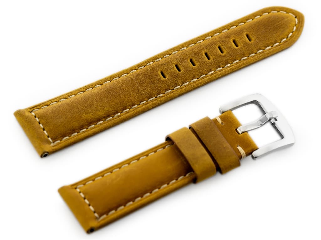 

Pasek skórzany do zegarka W29 - jasny brąz 22mm