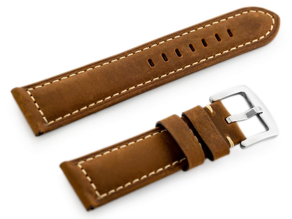 

Pasek skórzany do zegarka W29 - ciemny brąz 20mm
