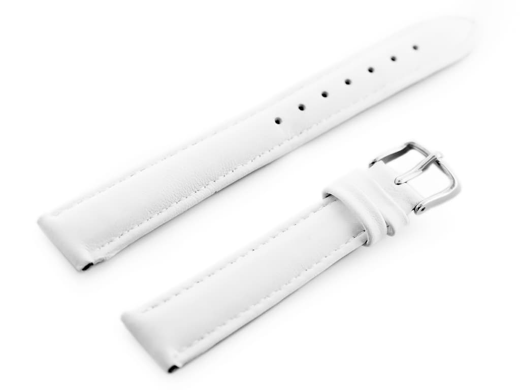 

Pasek skórzany do zegarka W83L - biały - 18mm