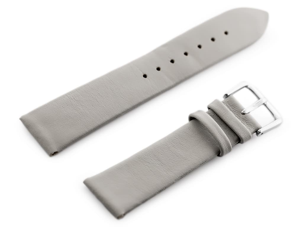 

Pasek skórzany do zegarka W86 - szary - 22mm