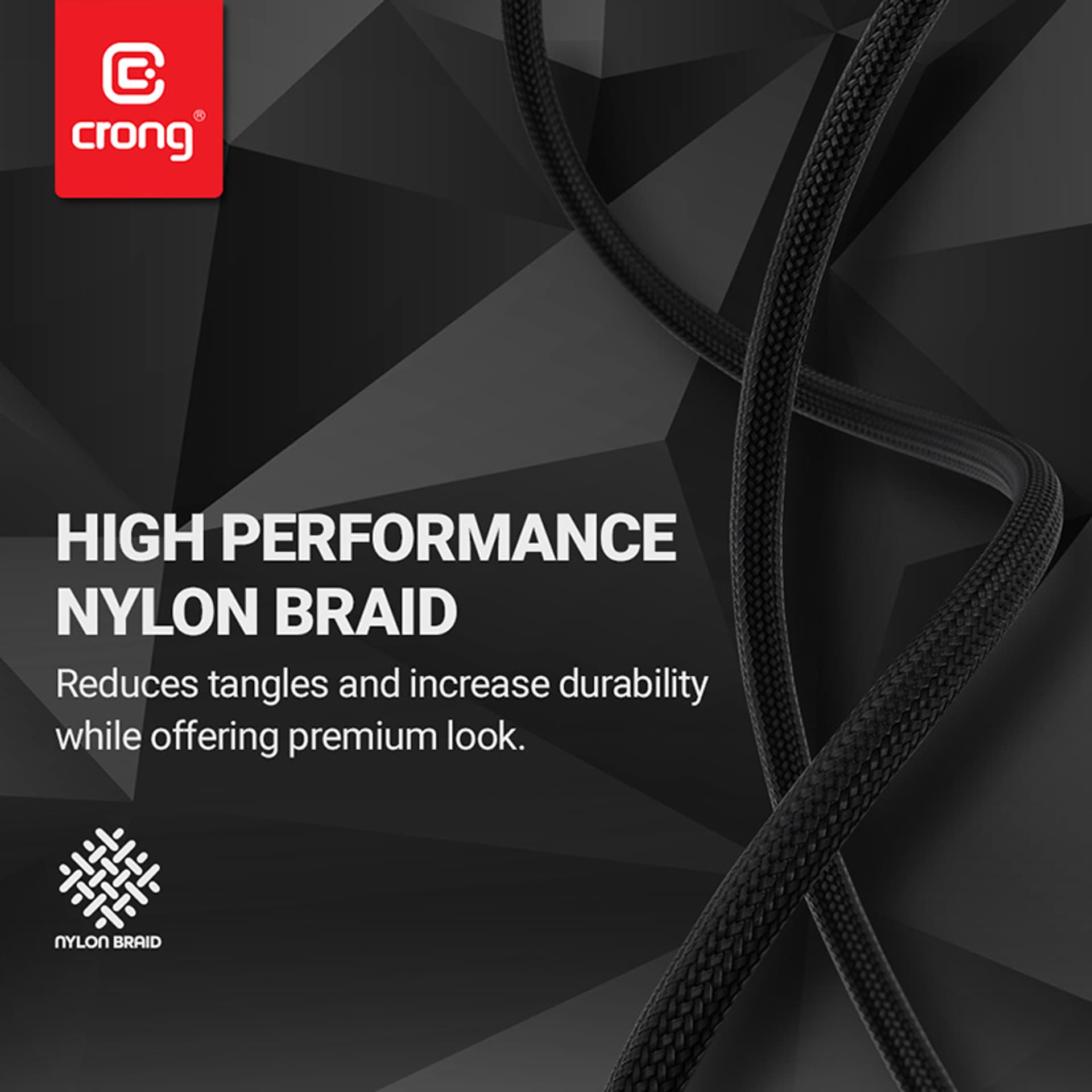 

Crong Armor Link - Kabel 60W 3A USB-C do USB-C Fast Charging 25cm (czarny)