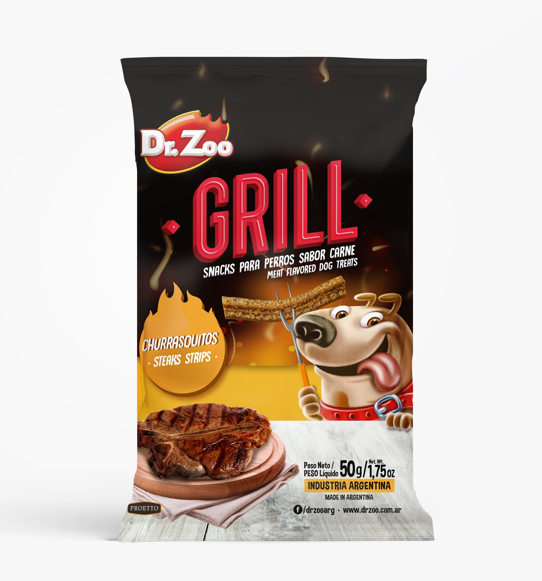 

DR ZOO Grill Churrasquitos - Grillowane paski dla psa o smaku steka 50g [11212]