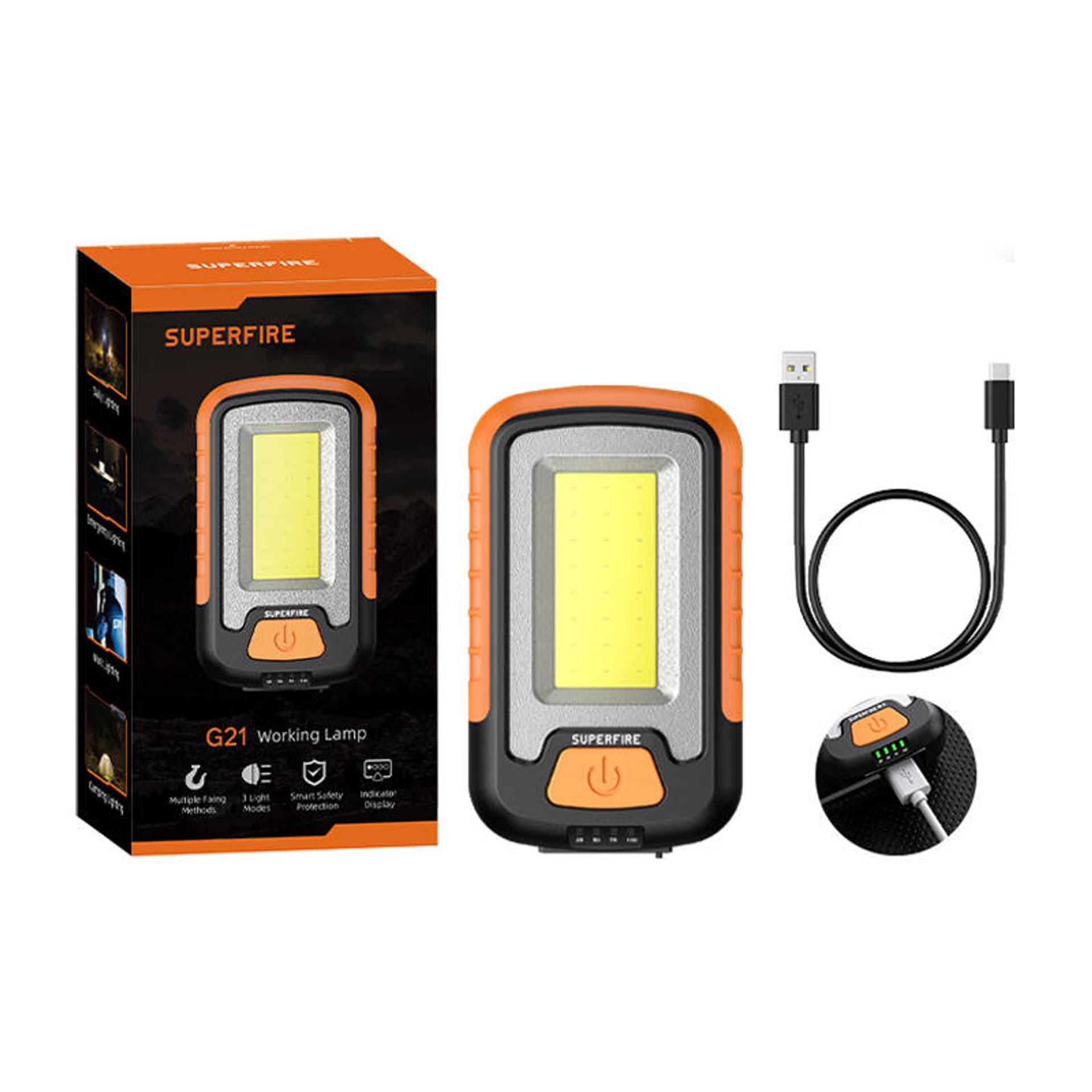 

Latarka warsztatowa Superfire G21, 650lm, USB
