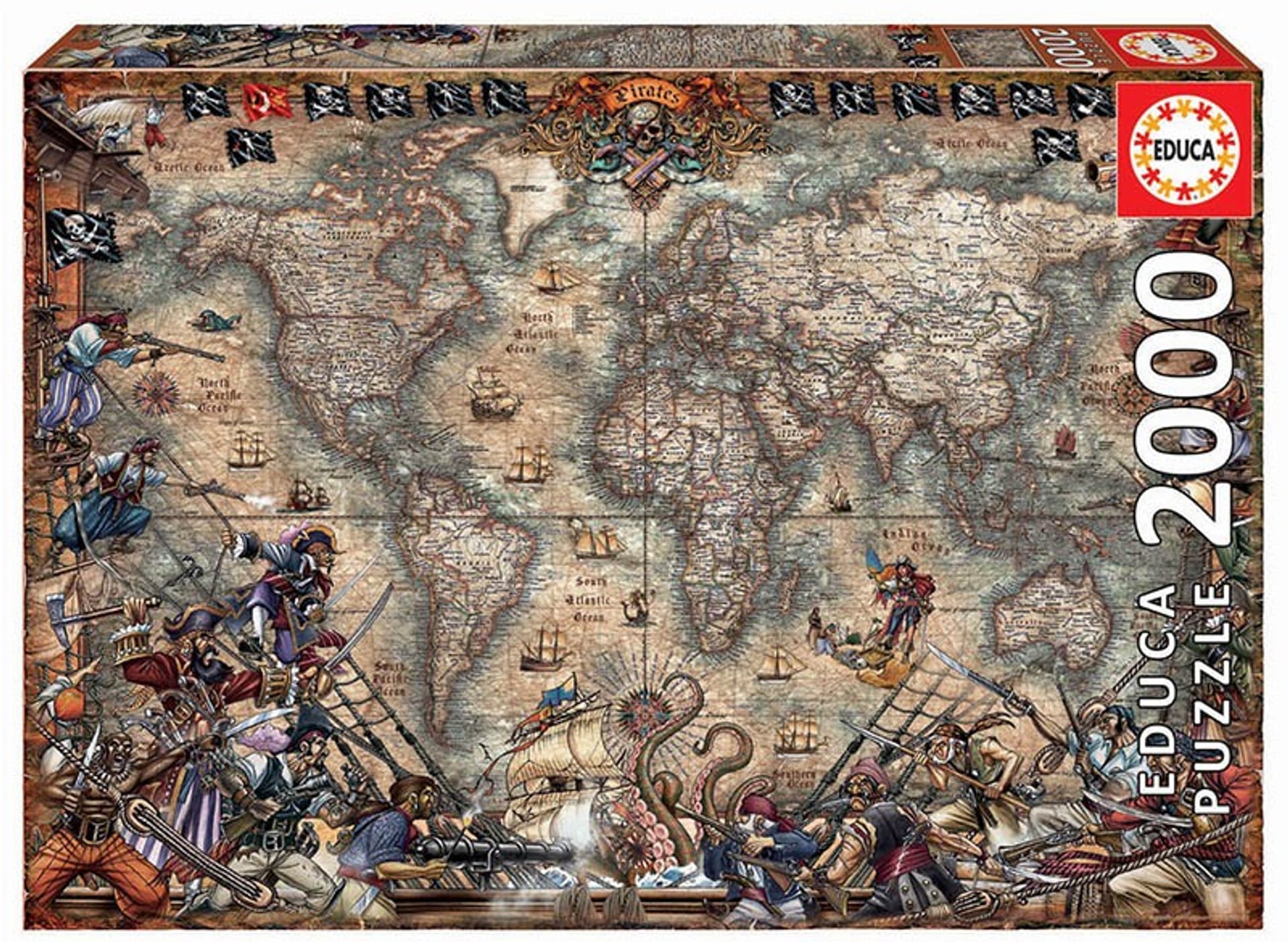 

Puzzle 2000 elementów Mapa piratów