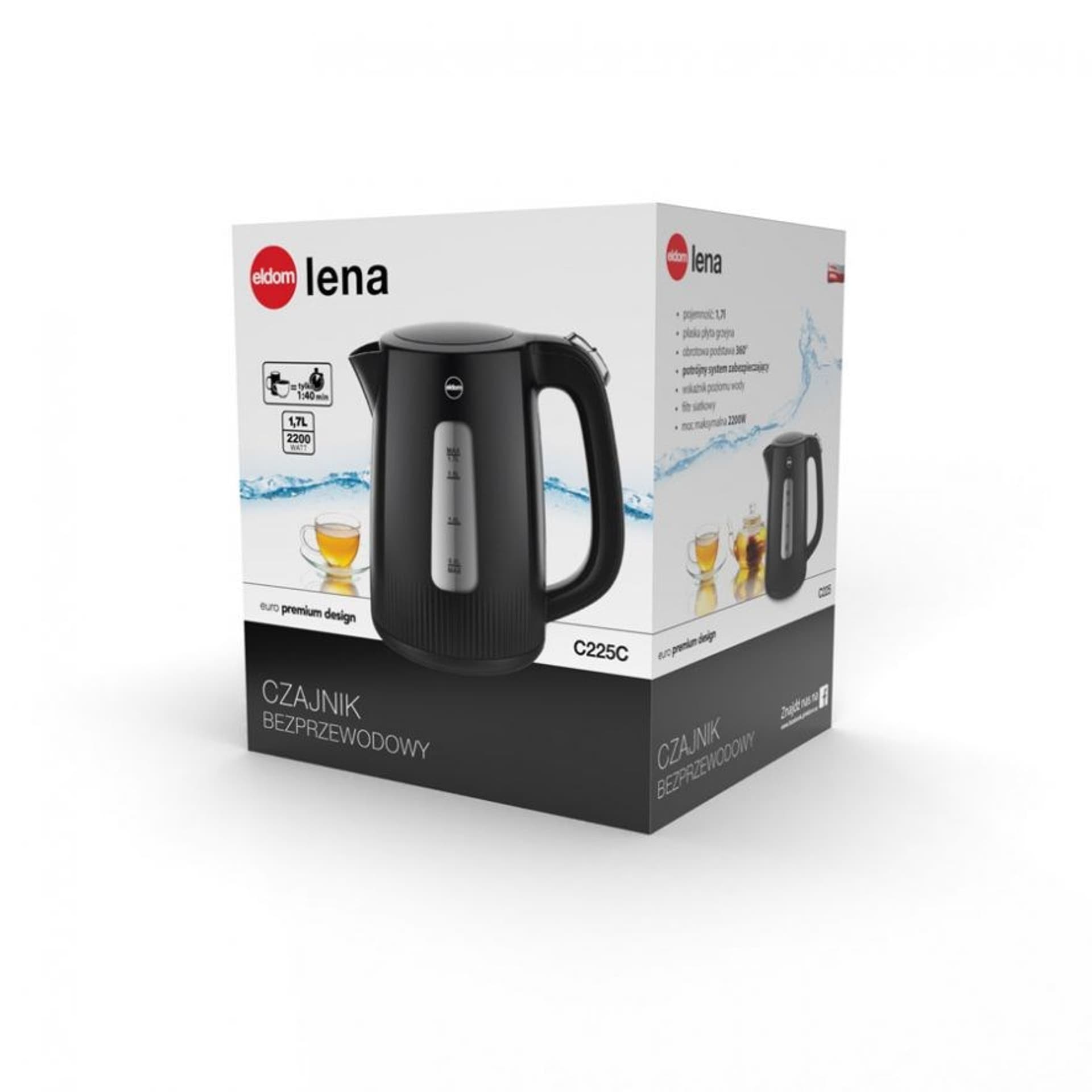 

ELDOM CZAJNIK LENA, 2200 W, POJ. 1,7 L, FILTR SIAT