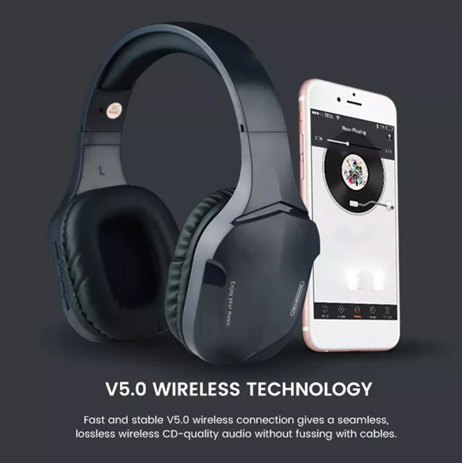 

SOMOSTEL SŁUCHAWKI NAGŁOWNE BLUETOOTH V5.0 MIKROFON, CZYTNIK KART PAMIĘCI SMS-CJ08 BLUE