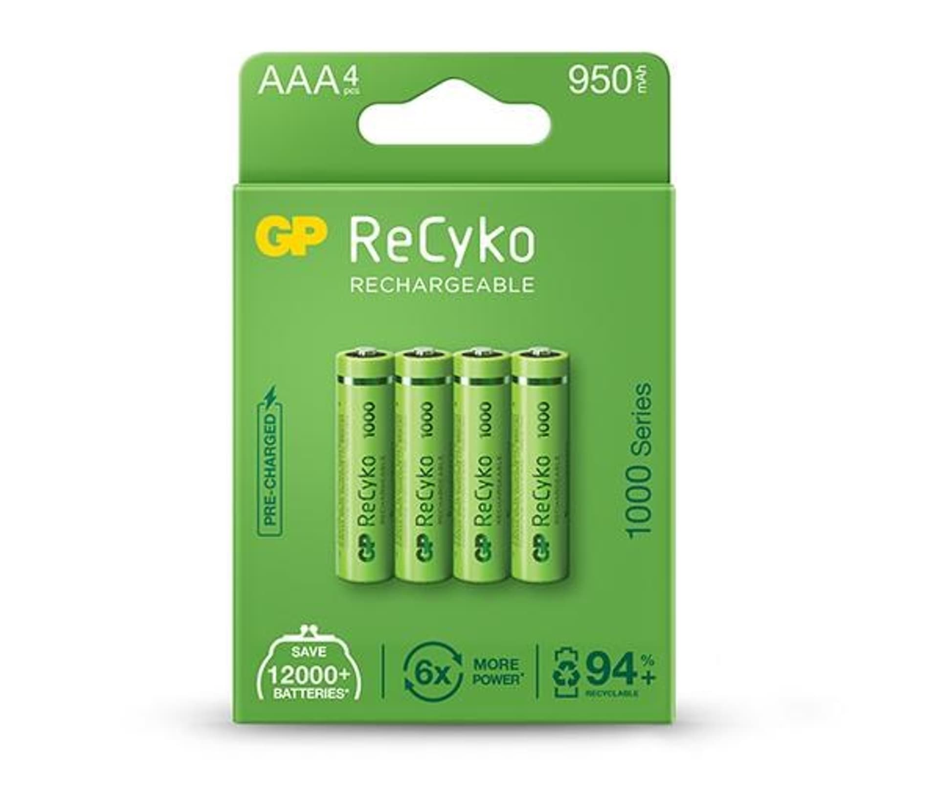 

AKUMULATORKI GP LR03 ReCyko 1000 950mAh 4pcs blister