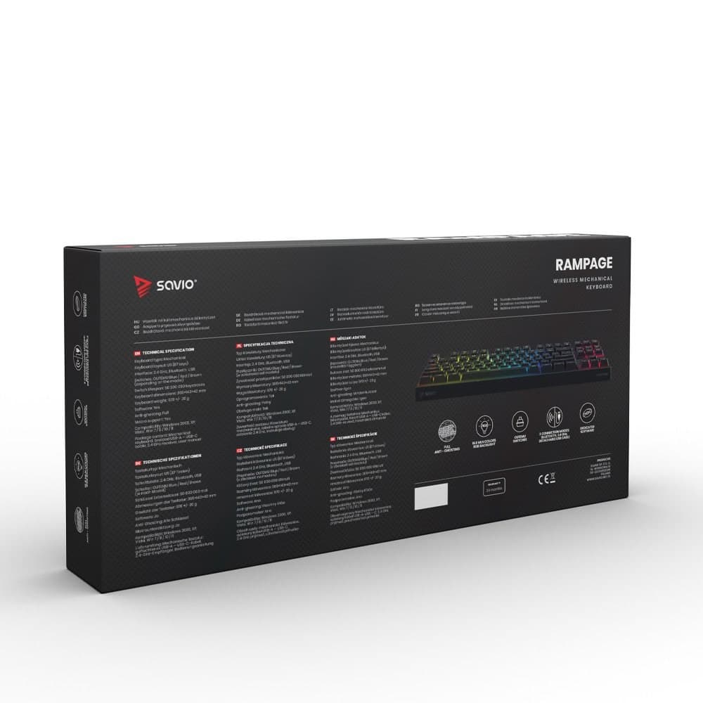 

SAVIO KLAWIATURA MECHANICZNA RAMPAGE RED OUTEMU