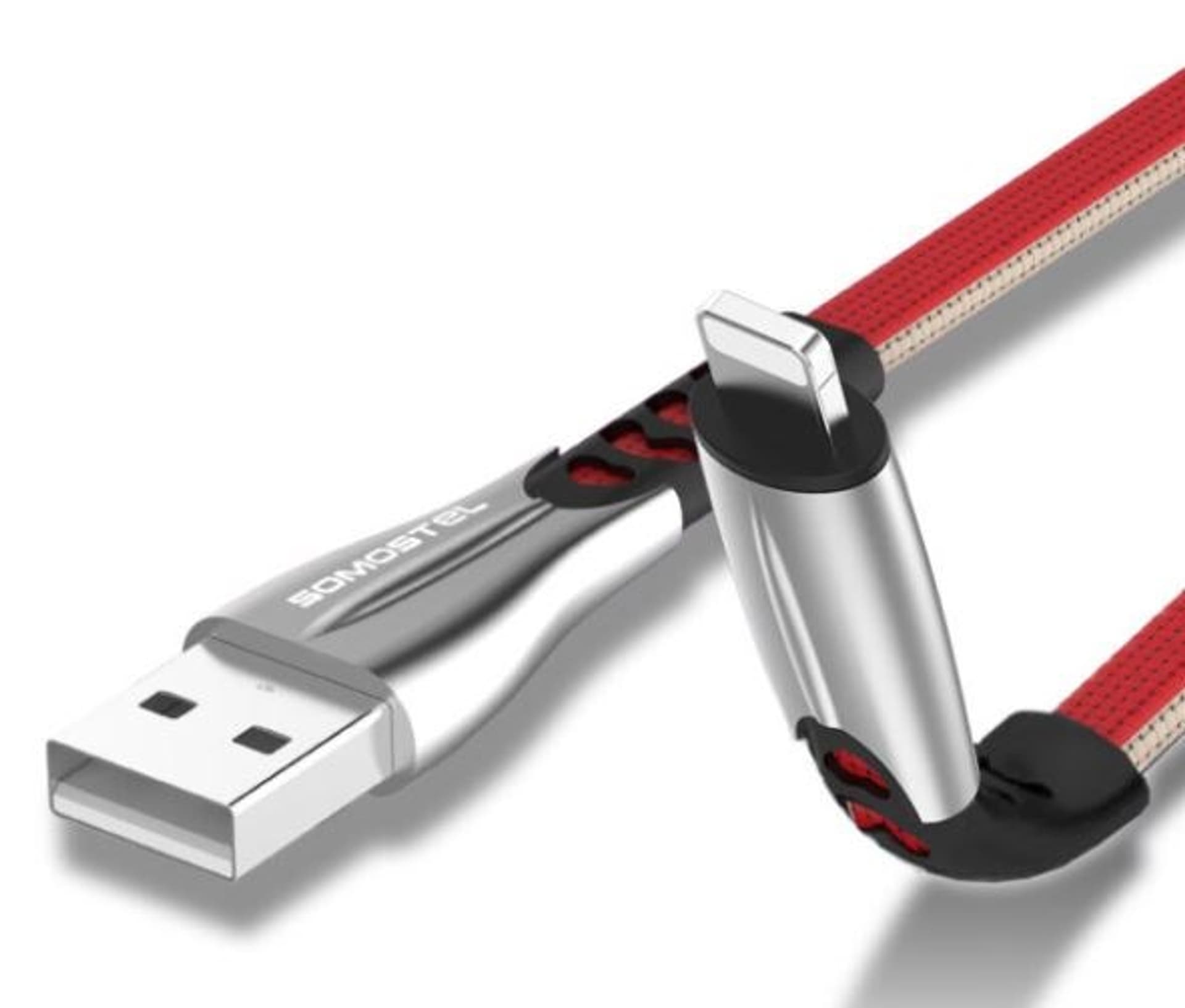 

SOMOSTEL KABEL DO TELEFONU PŁASKI TYP-C DO TYP-C POWER DELIVERY SMS-BW02 RED
