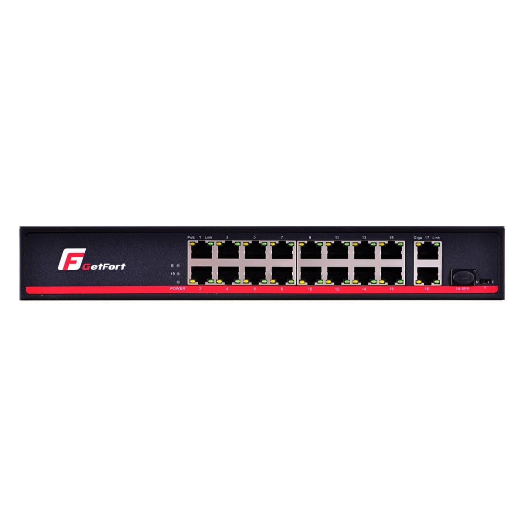 

SWITCH POE GETFORT 16 x POE + 2GE UPLINK + 1 SFP