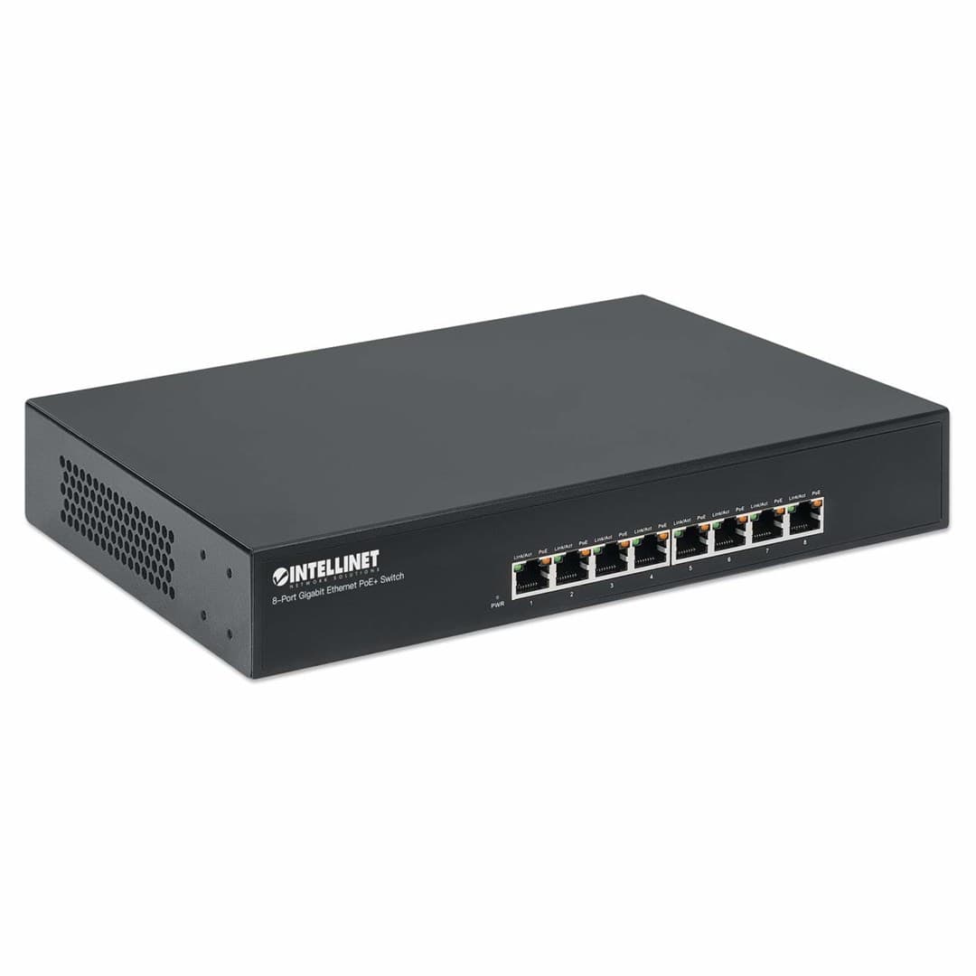 

INTELLINET GIGABIT SWITCH 8X 10/100/1000 RJ45 POE+ 140W 19 RACK 560641