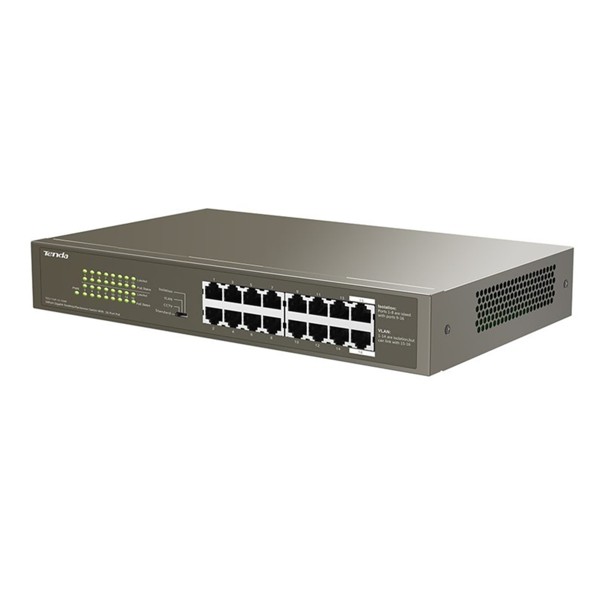 

Switch PoE Tenda TEG1116P-16-150W (16x 10/100/1000Mbps)