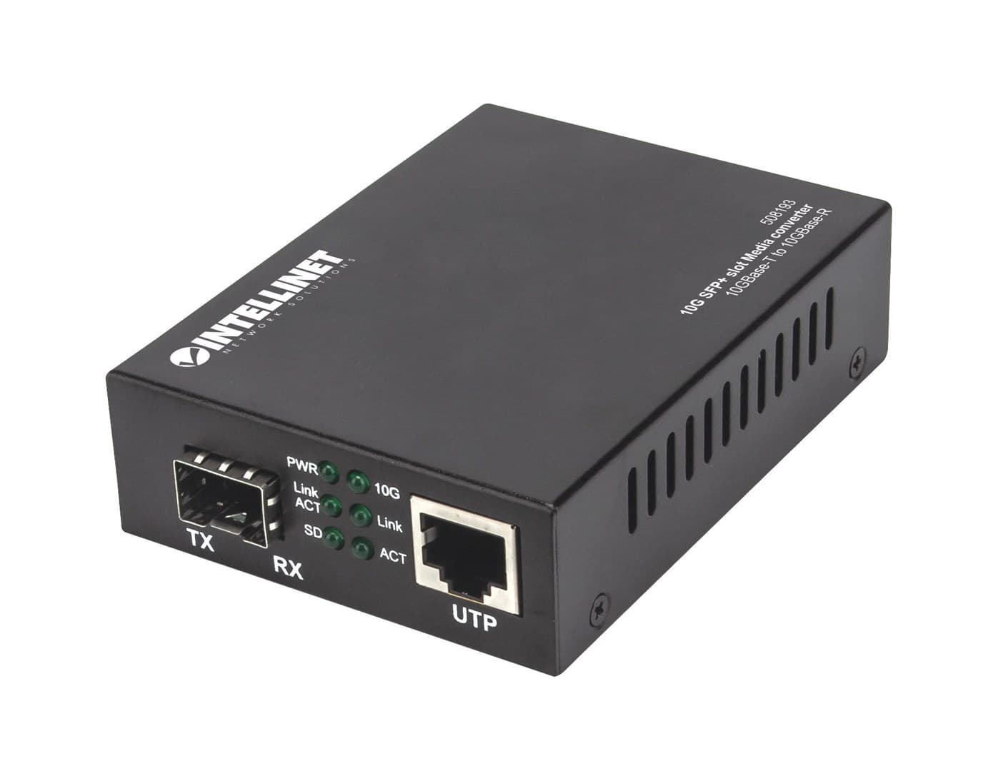 

INTELLINET 508193 Intellinet Media konwerter 10GBase-T/10GBase-R, 1x 10GB SFP+ Slot/1x 10GB RJ45