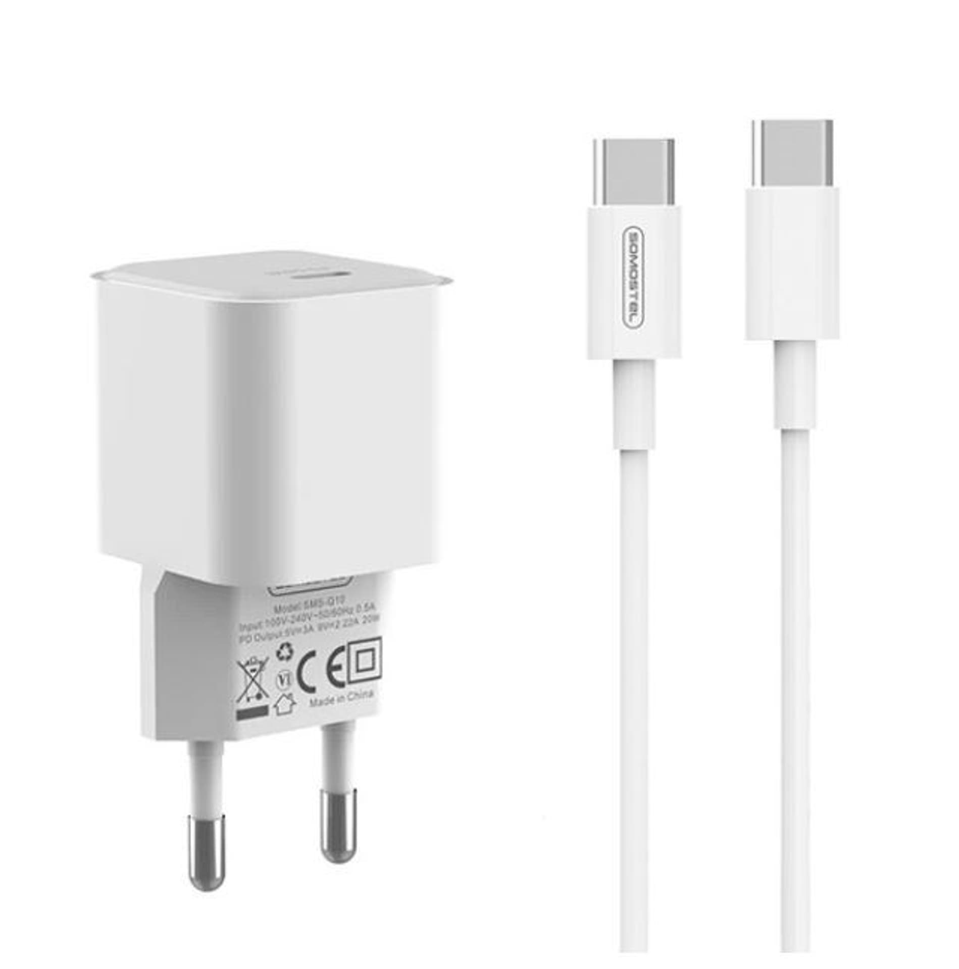

SOMOSTEL SOMOSTEL ŁADOWARKA SIECIOWA 20W KABEL TYP-C POWER DELIVERY SMS-Q10 WHITE