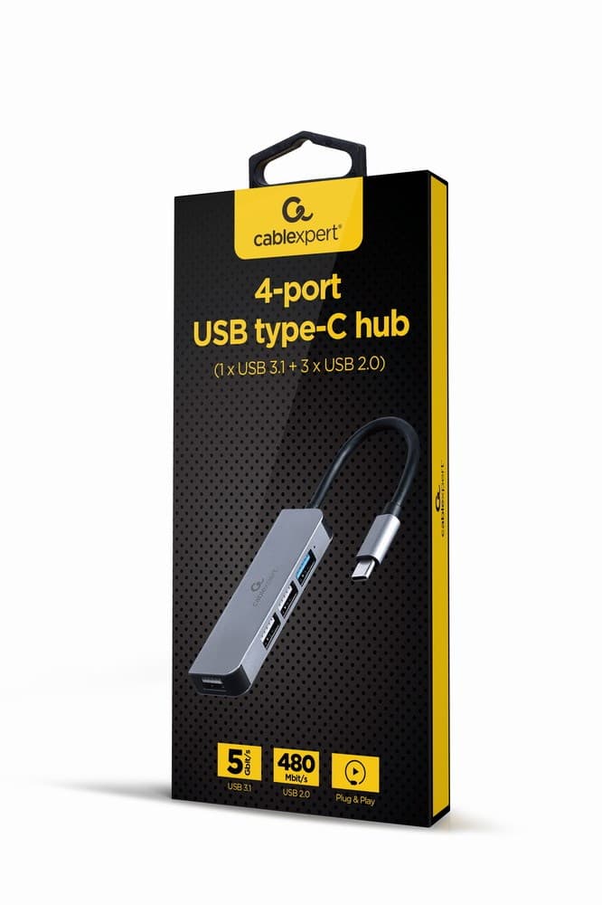 

GEMBIRD HUB USB TYPU C 4 PORTY (1 X USB 3.1 + 3 X USB 2.0)