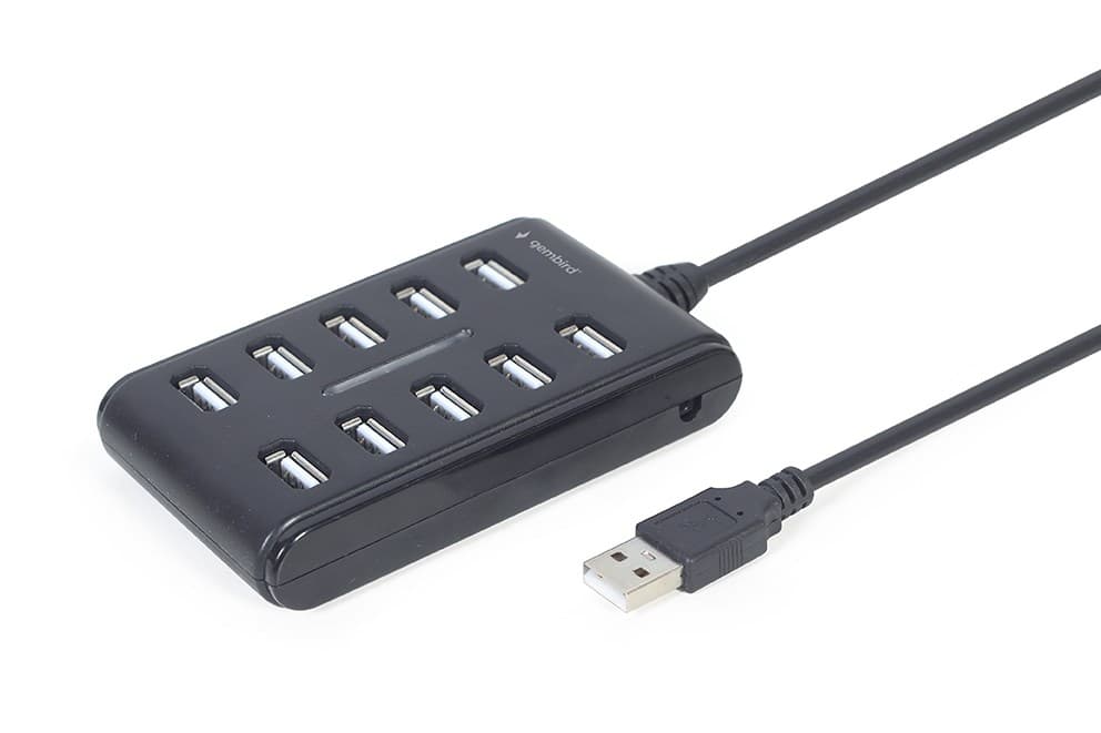 

GEMBIRD HUB USB 2.0 10-PORTOWY, CZARNY