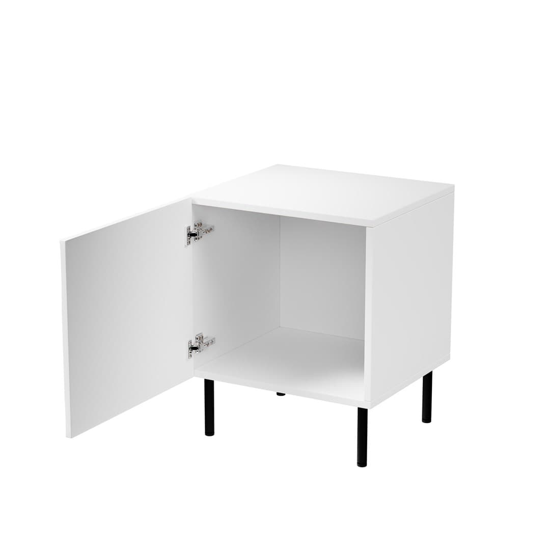 

Szafka nocna 2szt. JUNGLE 53,5x40,5x44 biały mat + czarne nóżki