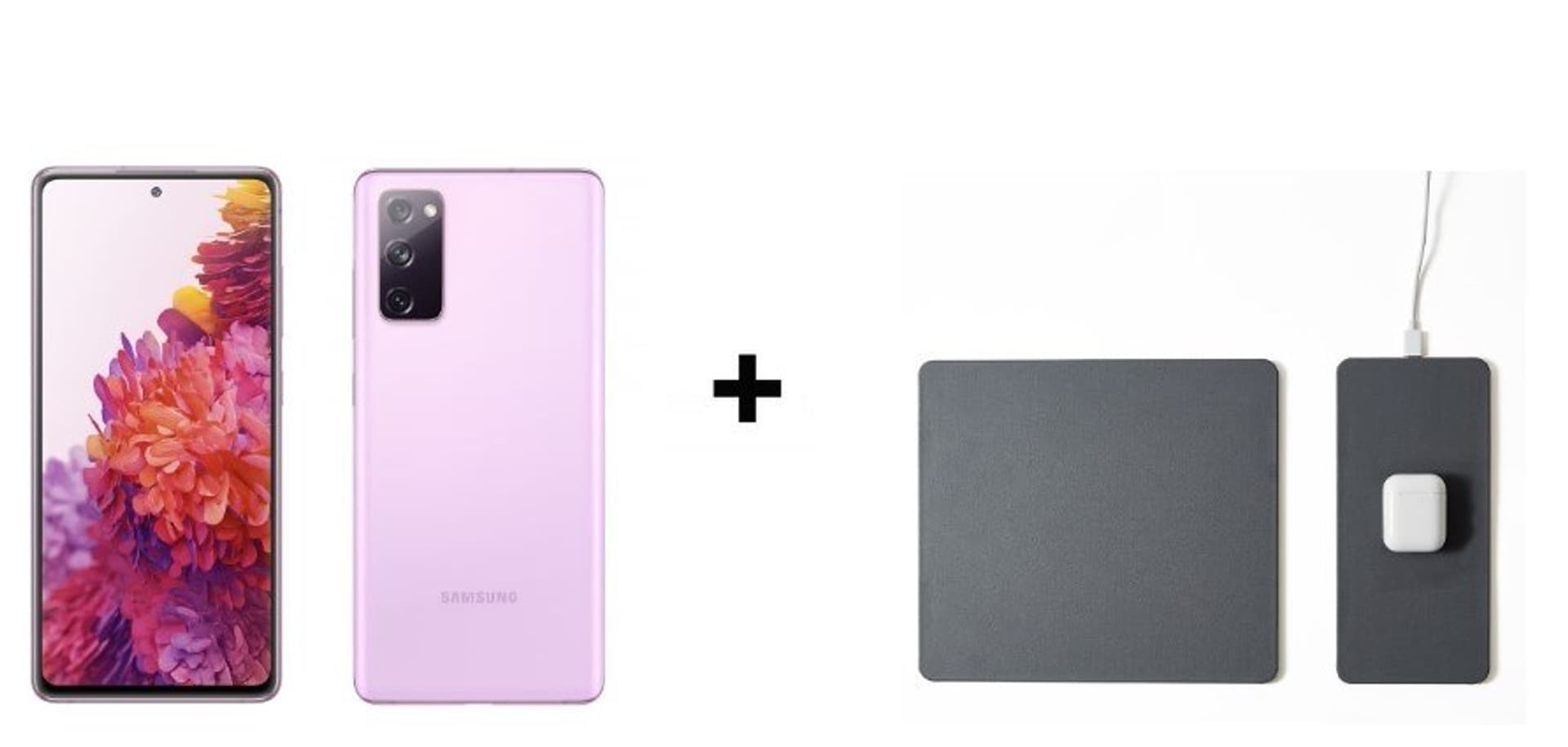 

Samsung Galaxy S20 FE 8/256GB 6,5" SAMOLED 2400x1080 4500mAh 5G Cloud Lavender i POUT Hands3 Split podkładka z szybkim ładowaniem bezprzewodowym, szara